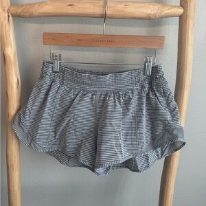 Lululemon Athletica Gray Striped Athletic Shorts